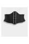 Leather Lace Detailed Black Corset Belt - 2