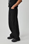 Mıkal Men's Baggy Wide Leg Thick Textured 100% Cotton High Quality Anthracite Jeans - 5