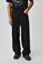 Mıkal Men's Baggy Wide Leg Thick Textured 100% Cotton High Quality Anthracite Jeans - 3