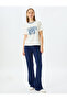 College Printed Bias Short Sleeve Crew Neck T-Shirt - 2