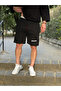 Men's Black Combed Cotton Fabric Resilient Printed Shorts Slim Fit - 2