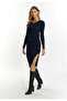 Rippstrickkleid mit Strass-Steinen