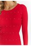 Rippstrickkleid mit Strass-Steinen - 5
