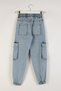 Children's Denim Pants with Elastic Waist and Cuffs, Cotton Cargo Pockets, and Drawstrings. - 4