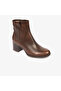 32031 Women's Brown Genuine Leather Heeled Boots - 2
