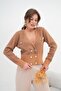 Women's Double Breasted Short Cardigan Biscuit 20779 - 3