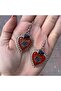 Rose Eye of Heart Earrings