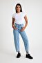 Cotton Front Stitched Trousers Light Blue - 6