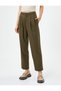 Straight Leg Trousers Pleated Pocket Detailed Buttoned - 3