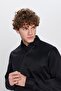 Men's Slim Fit Slim Fit Cotton Plain Black Shirt - 2