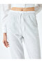 Double Waist Detailed Lace up Pocket Comfortable Fit Jogger Sweatpants - 5