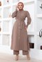 Mink 19233 - Slit Detailed Suit Set - 3