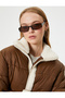 Short Inflatable Coat with Zipper and Plush Detail with Pockets - 2