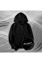 Ataturk Bronze Stone Printed Design Oversize Hoodie Sweatshirt Black - 3