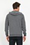 Men's Winter Cardigan Skeleton Pattern Zippered 3 Thread Anthracite Sweatshirt - 5