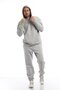 Men's 3 Thread Cotton Fleece Oversize Hooded Sweatshirt with Kangaroo Pocket in Gray - 3