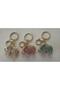 Diamond Stone Elephant Model House, Car Metal Caged Keychain Charm Gift and Bag Accessory Luck Elephant - 4