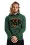 Men's Polo State Sweatshirt Embroidered Hooded Sweat Dark Green - 2