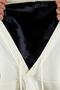 Men's 3 Thread Cotton Fleece Lined Regular Fit Embroidered Hooded Ecru Sweatshirt with Kangaroo Pocket - 5