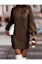 Women's Half-Turtleneck Neck Jacquard Knit Dress