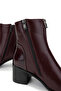 Women's Leather Burgundy Heeled Boots - 5