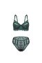 Dantelli Minimizer Bra Panty Set - Semi-Sponge Supported, Underwire - Fashion - 2483 - Green