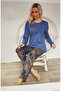 Six Leaf Print Cotton Pajamas Set - 2