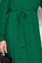 Belted Jacquard Hijab Dress-Emerald Green - 3
