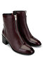 Women's Leather Burgundy Heeled Boots - 2