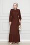 Robalı Sahra Hijab Dress-Brown