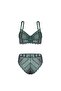 Dantelli Minimizer Bra Panty Set - Semi-Sponge Supported, Underwire - Fashion - 2483 - Green - 2