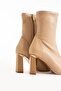 Genuine Leather Women's Boots - Stretch Camel - 4