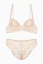 Anna Lace Bra Panty Set with Gold Accessories - Push up - 2568 - Skin - 2
