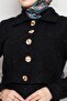Glitter Tweed Fabric Double Set-Black - 4