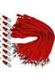 Red Neck Strap Lanyard Metal Clip-On Name Badge Holder and Clear Card Holder - 2