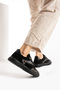 Women Black Suede Black Leopard Sneaker Sneakers