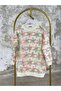 Hatunatila Organza Floral Tulle Sweater 5132 - Pink