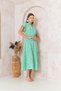 Women Shirt Collar Short Sleeve Green Dress Dm1044 - 6