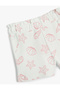 Shorts with Pockets, Elastic Waist, Shell Printed Cotton - 3
