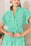 Women Shirt Collar Short Sleeve Green Dress Dm1044 - 3