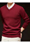 Textured V-Neck Comfortable Fit Men's Sweater - 5