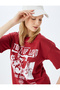 Slogan Printed Crew Neck Short Sleeve Comfortable Fit T-Shirt