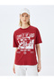 Slogan Printed Crew Neck Short Sleeve Comfortable Fit T-Shirt - 3
