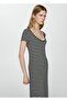 Short-sleeved striped dress - 6