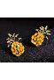 Shiny Rhinestone Pineapple Stud Earrings - Ear Pin Material Stainless Steel