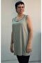 Thick Strap Combed Cotton Viscose T-Shirt with Green Piping Detail - 4