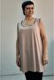 Thick Strap Combed Cotton Viscose T-Shirt with Mink Piping Detail - 6