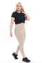 Curve Large Size Ribbed Raised Women's High Waist Recovery Brown Winter Leggings - 2