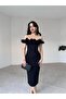 Off-Shoulder Neck Ruffled Midi Dress