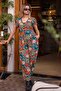 Half Sleeve Floral Print Bohemian Jumpsuit - 5